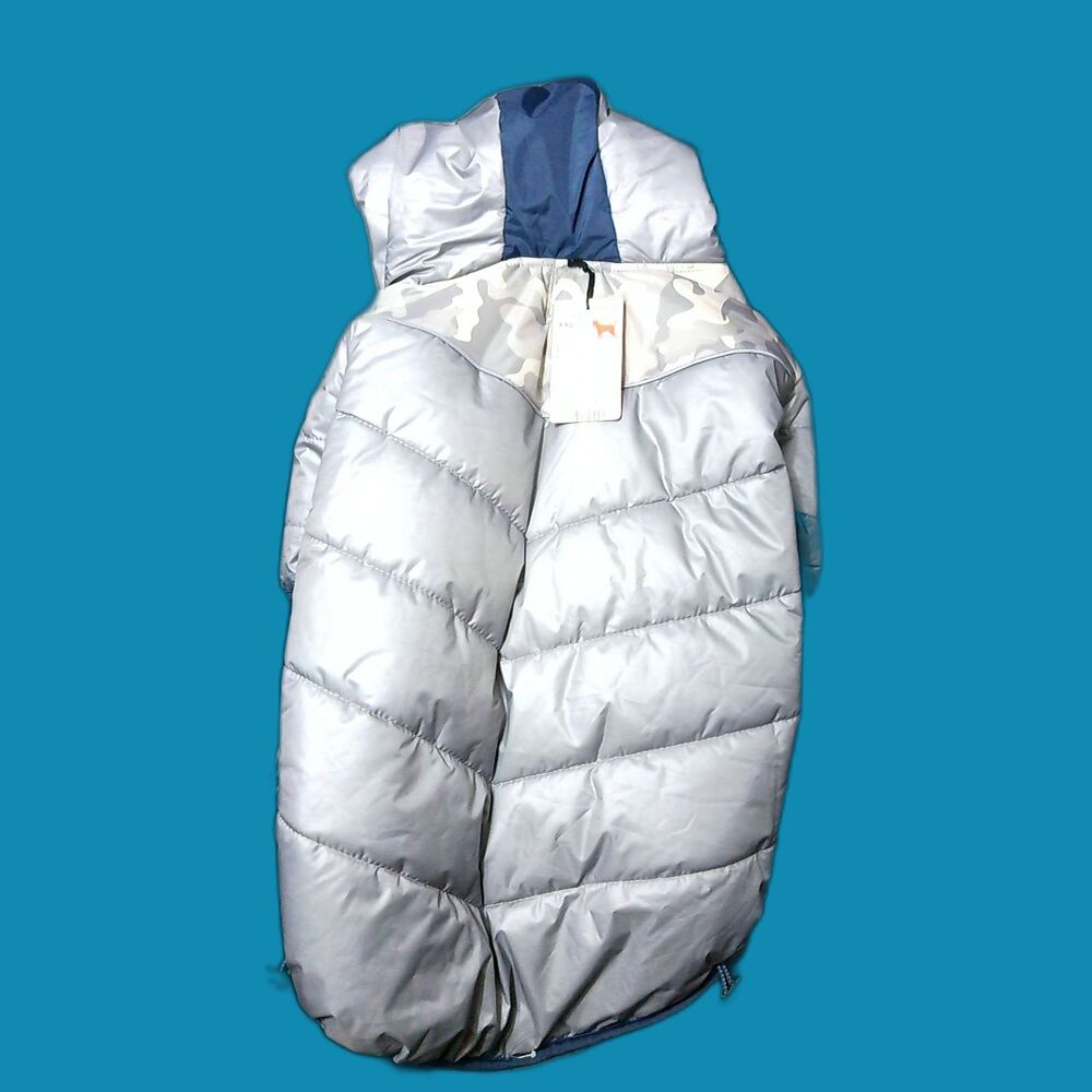 XXL Silver Camo Dog Puffer Jacket